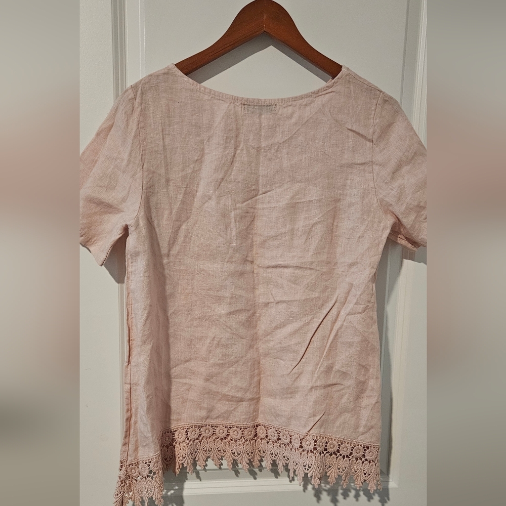 Terzo Millennio S size light pink linen blouse